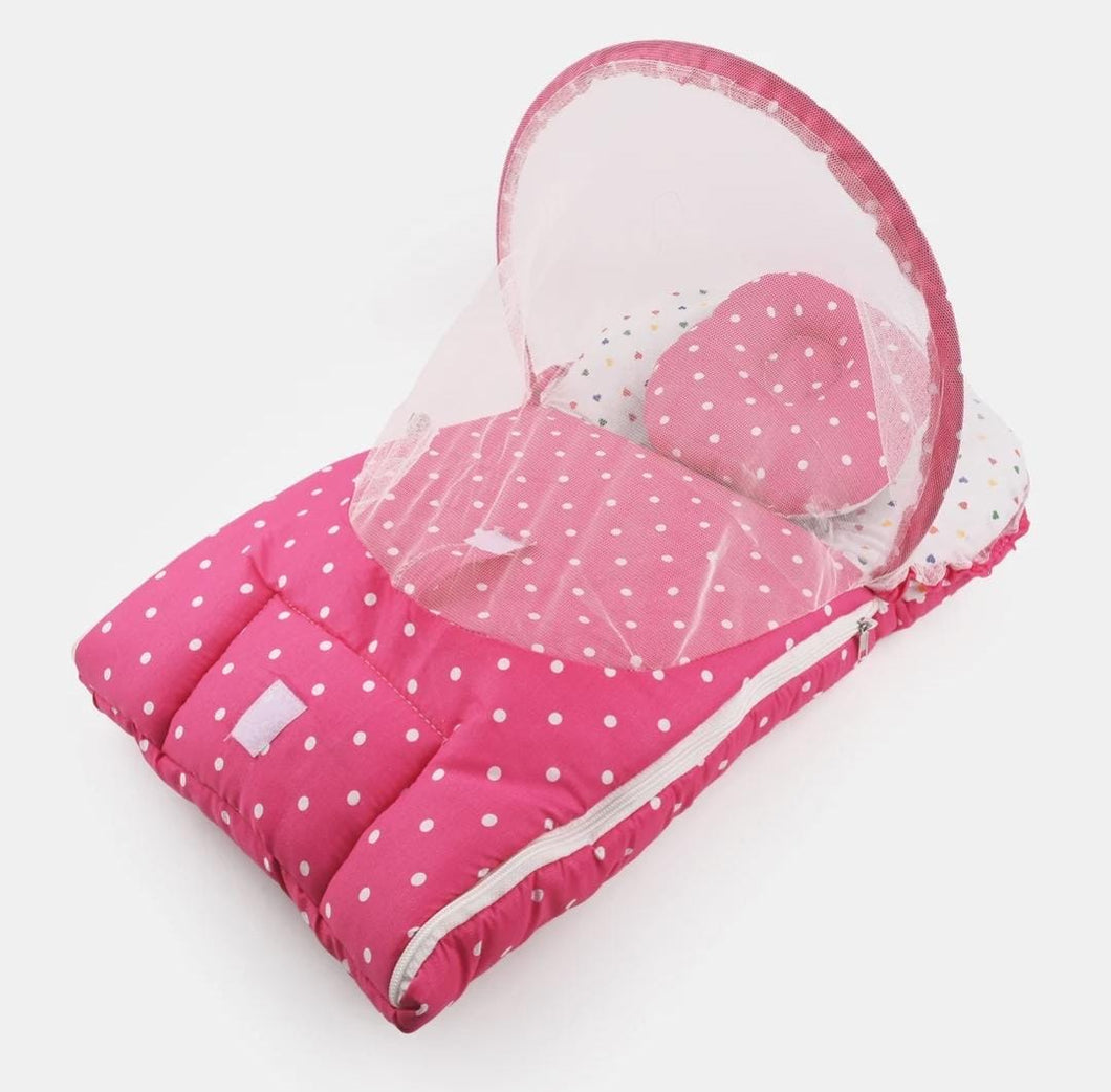 BABY CARRY NEST WITH MOSQUITO NET-PINK