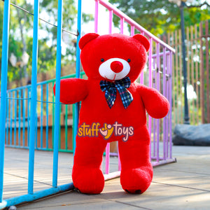 PLUSH RED TEDDY BEAR 2.6FT