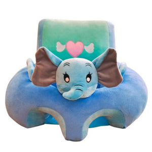 Learn to Sit with Back Support 3D Character Baby Floor Seat Blue Elephant