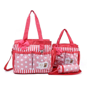 BABY DIAPER BAG 3 PCS - PINK DOTTED