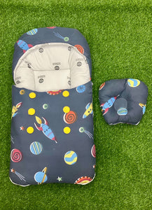 Baby Nest With Head Pillow-Blue