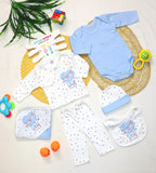 Newborn 6 Pcs Clothing Set Blue(0-6 Months)