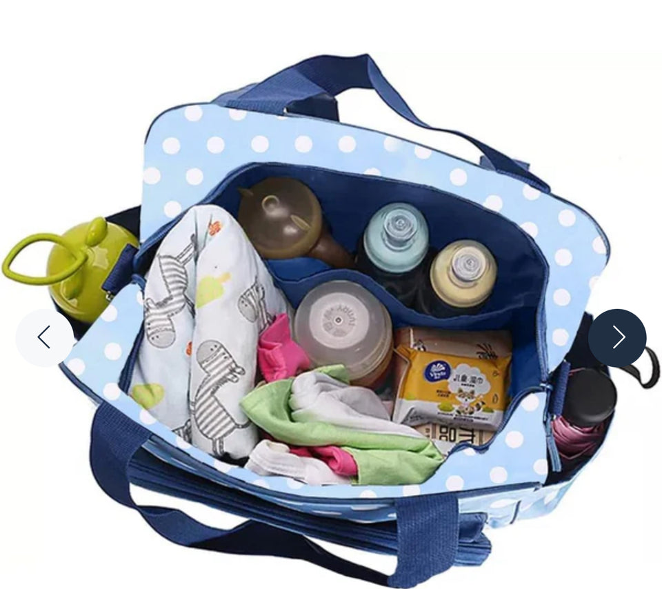 BABY DIAPER BAG-BLUE DOTTED