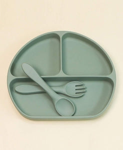 Silicone Divided Plate & Utensil Set