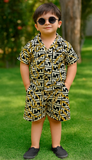 Premium Quality Baby Boy/Girl Summer Co-ord Suit- GOLDEN CHAIN PRINT