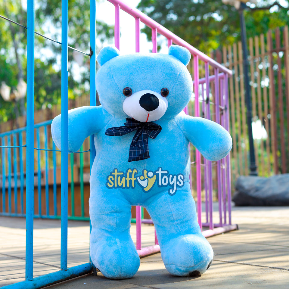 PLUSH BLUE TEDDY BEAR 2.6FT