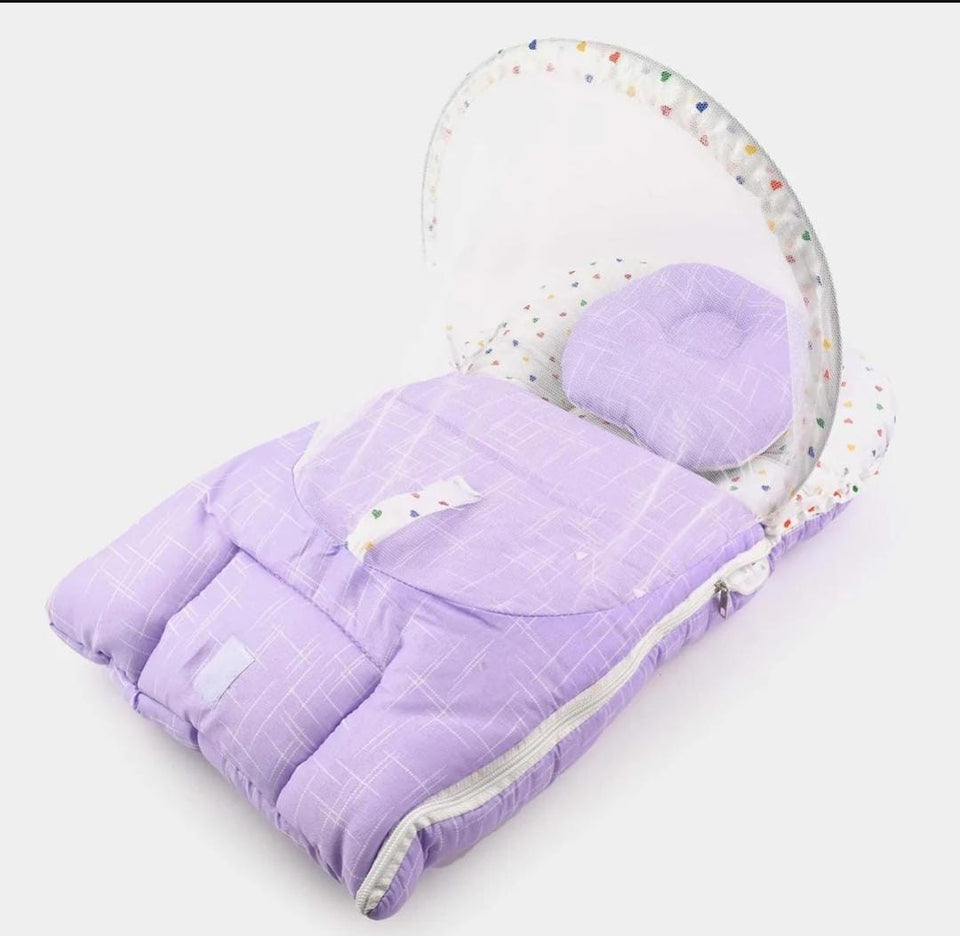 BABY CARRY NEST WITH MOSQUITO NET-PURPLE