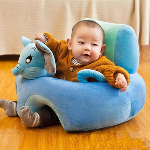 Learn to Sit with Back Support 3D Character Baby Floor Seat Blue Elephant