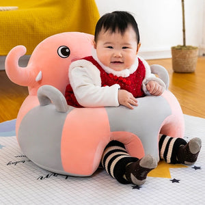 Learn to Sit with Back Support Baby Floor Seat New Side Face PINK ELEPHANT