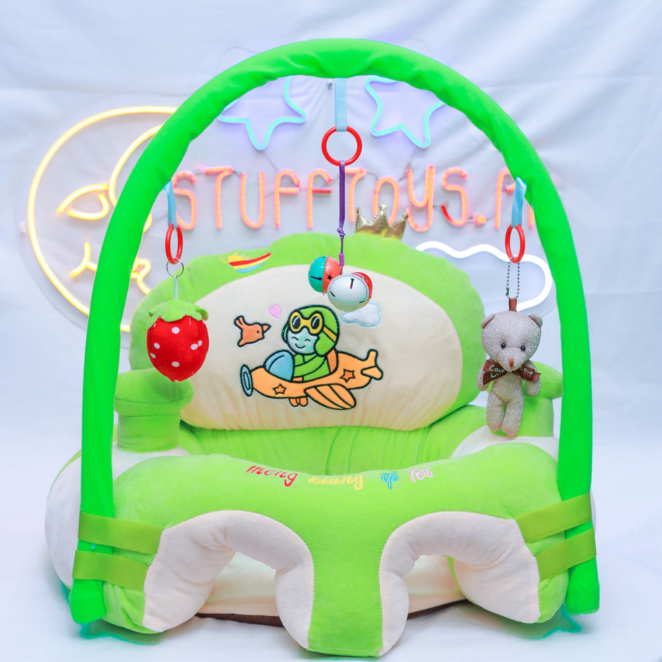 BABY PLANE SEAT WITH TOY BAR -GREEN