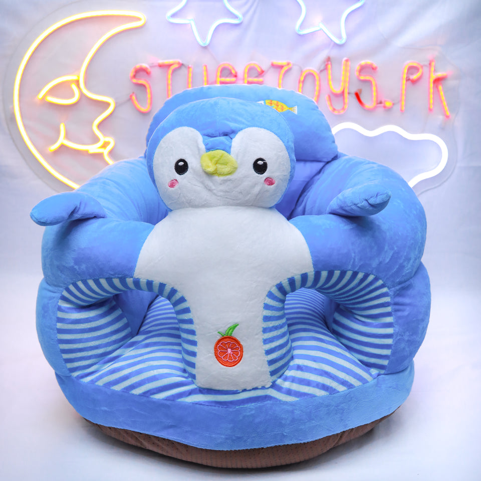 Round Baby Floor Seat -Blue Penguin