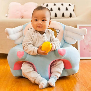 BABY SOFA SEATER HEART AND WINGS BLUE