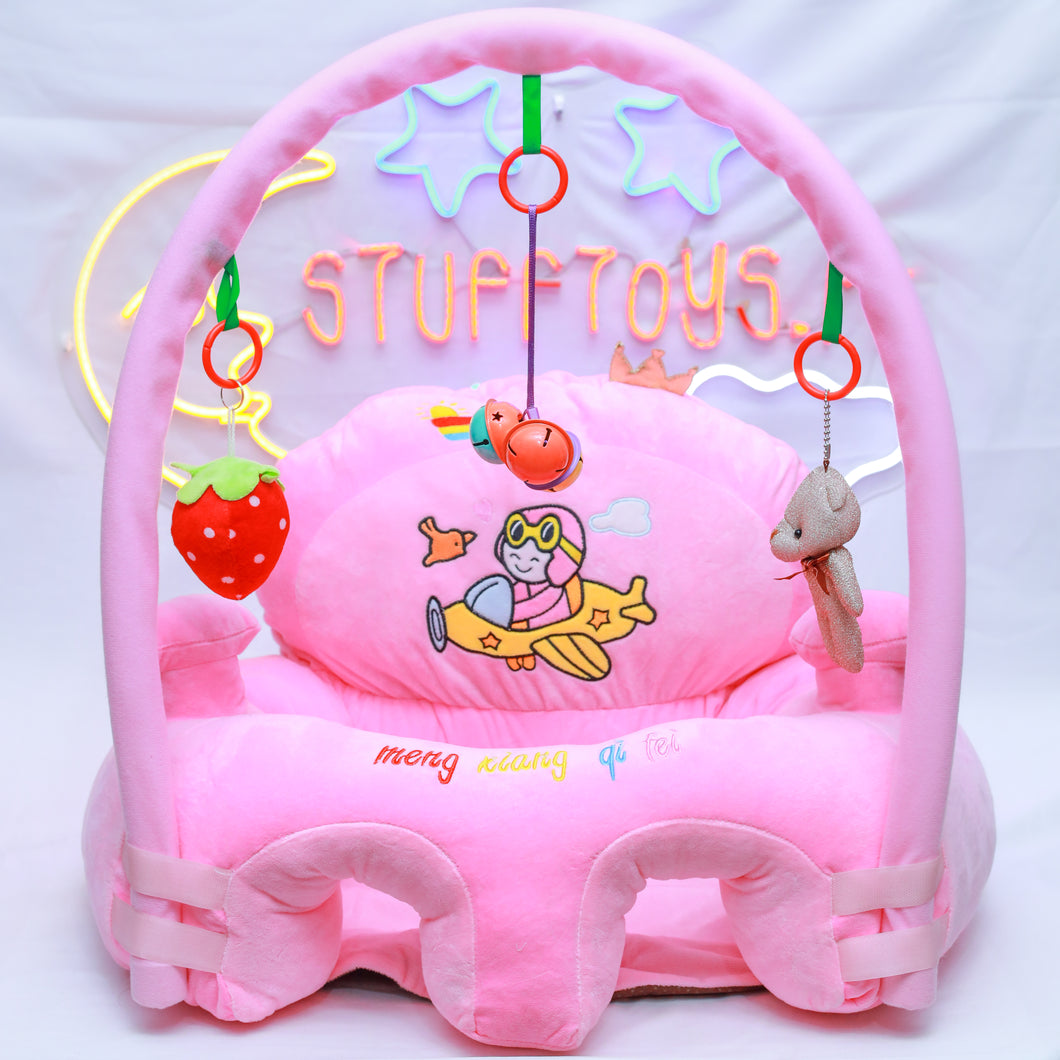 BABY PLANE SEAT WITH TOY BAR -PINK