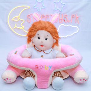 CHARACTER LONG FOOT BABY SUPPORT SEAT PINK BUNNY