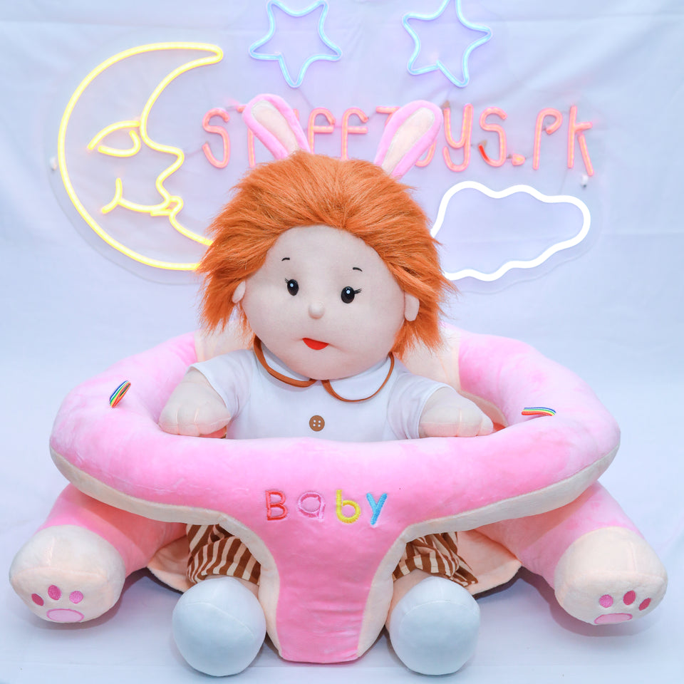 CHARACTER LONG FOOT BABY SUPPORT SEAT PINK BUNNY