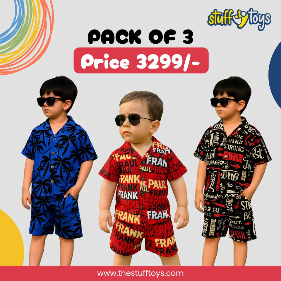 PREMIUM QUALITY KIDS BOY SUMMER CO-ORD SET (PACK OF 3)
BUNDLE 3
