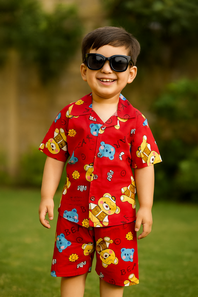 Premium Quality Baby Boy/Girl Summer Co-ord Suit- STYLISH CARTOON PRINT