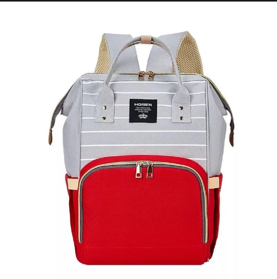 Baby Diaper Bag Red & Grey