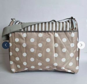 BABY DIAPER BAG - GREY DOTTED