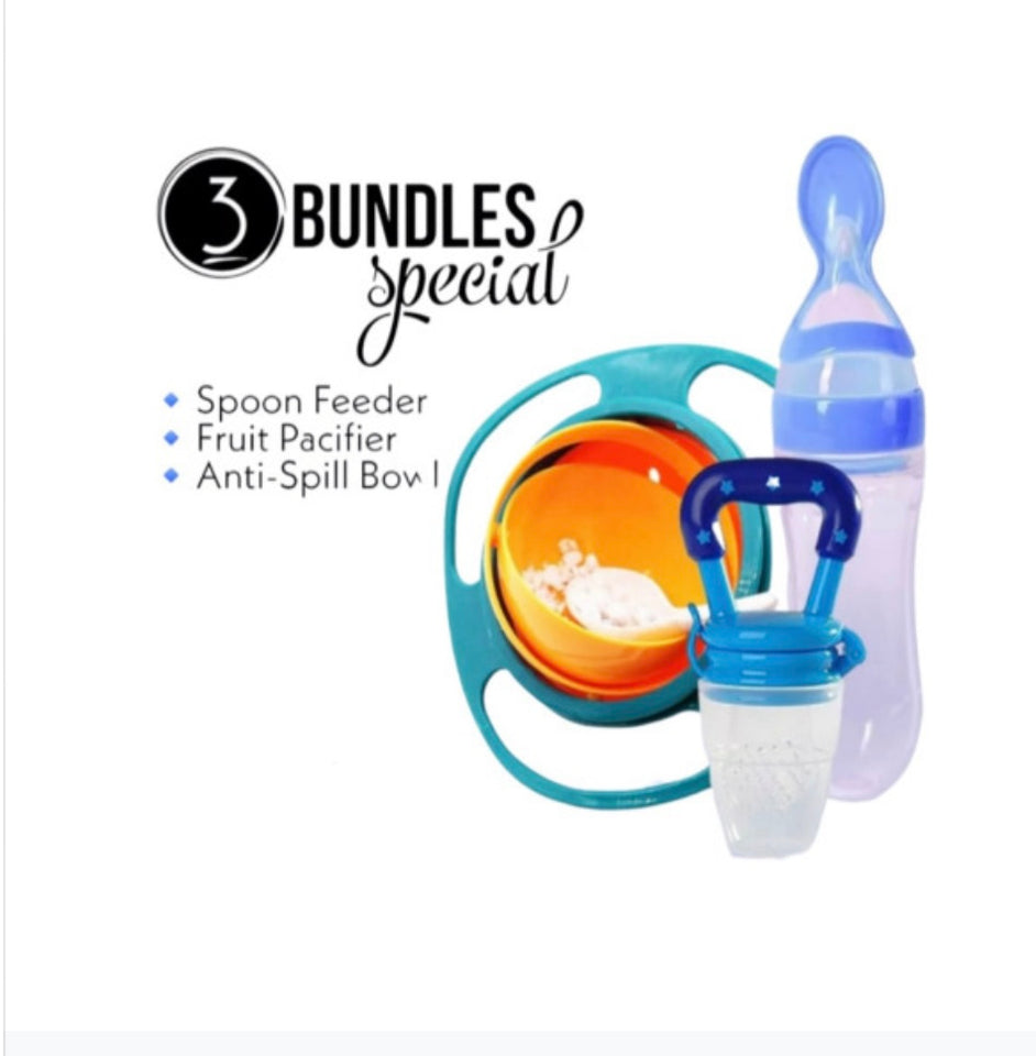 BUNDLE SPECIAL 3 PCS ( GYRO BOWL,SILICONE SPOON FEEDER,FRUIT PACIFIER)