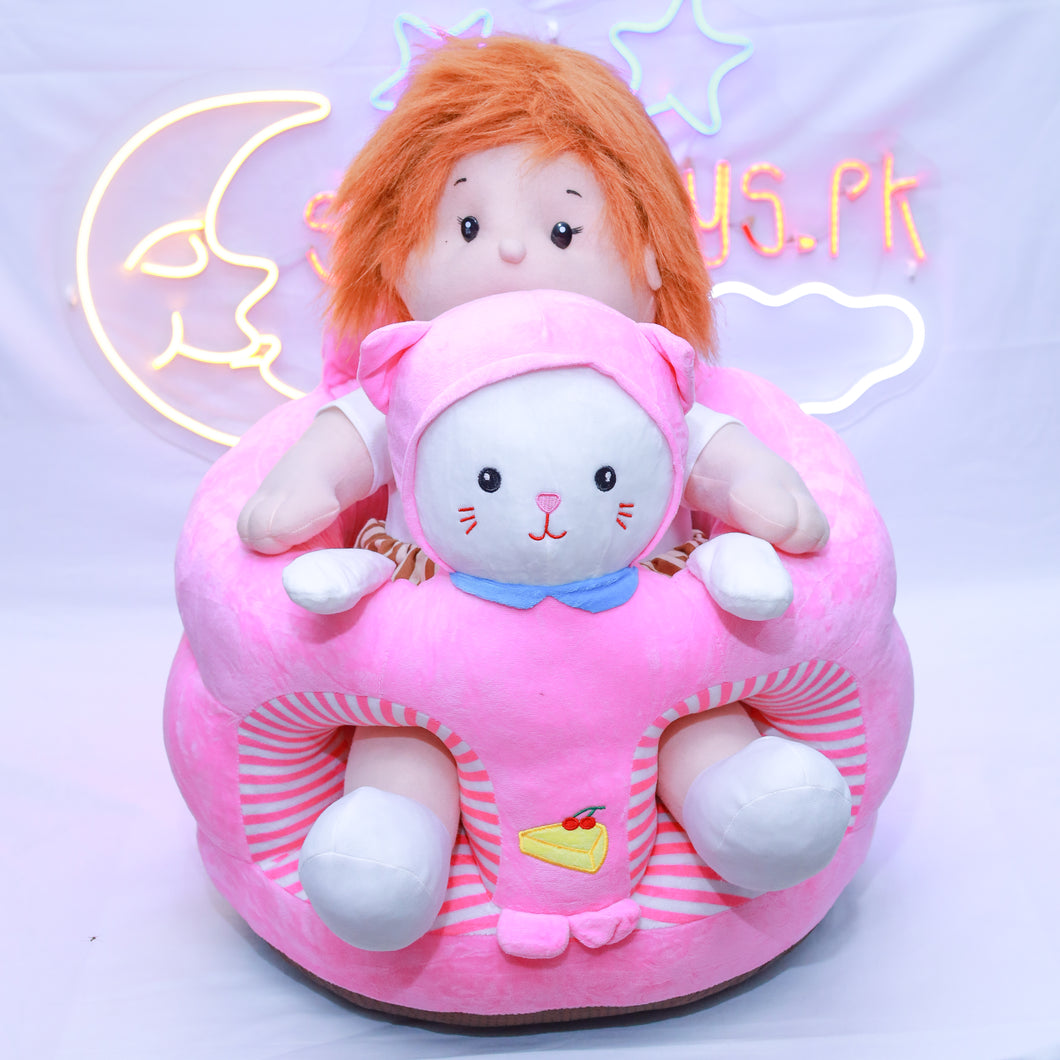 Pink Cat Kids Round Floor Seat