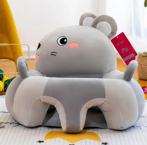 Learn to Sit with Back Support Baby Floor Seat New Side Face GREY MOUSE