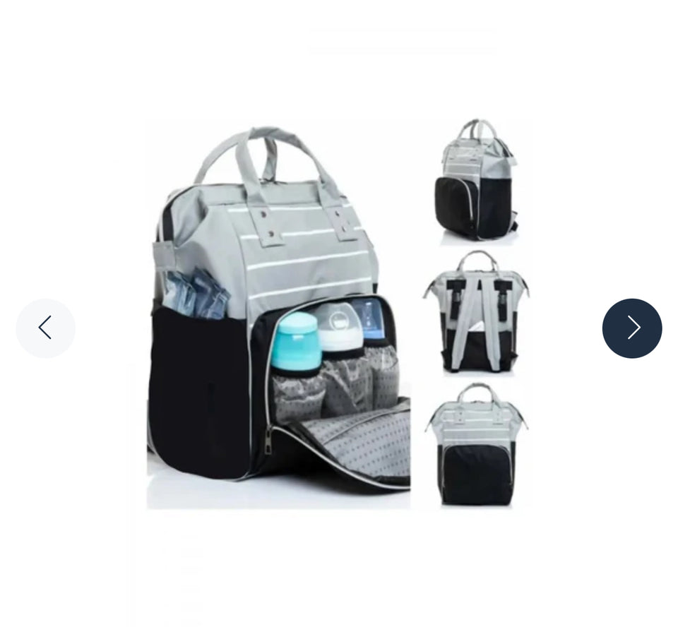 Diaper BackPack Grey and Black