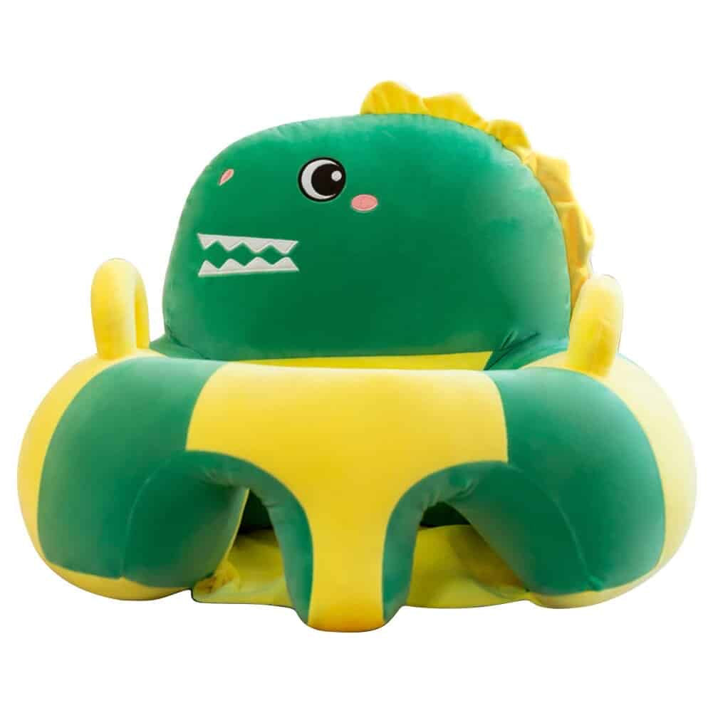 Learn to Sit with Back Support Baby Floor Seat New Side Face Green Crocodile