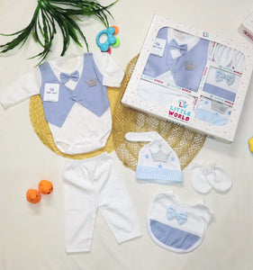 5 Pcs Newborn Set Blue(0-6M)