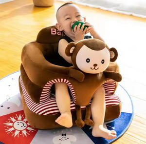 Brown Monkey Baby Round Floor Seat