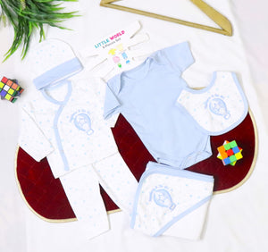 LITTLE WORLD 6 PCS SUIT SET BLUE