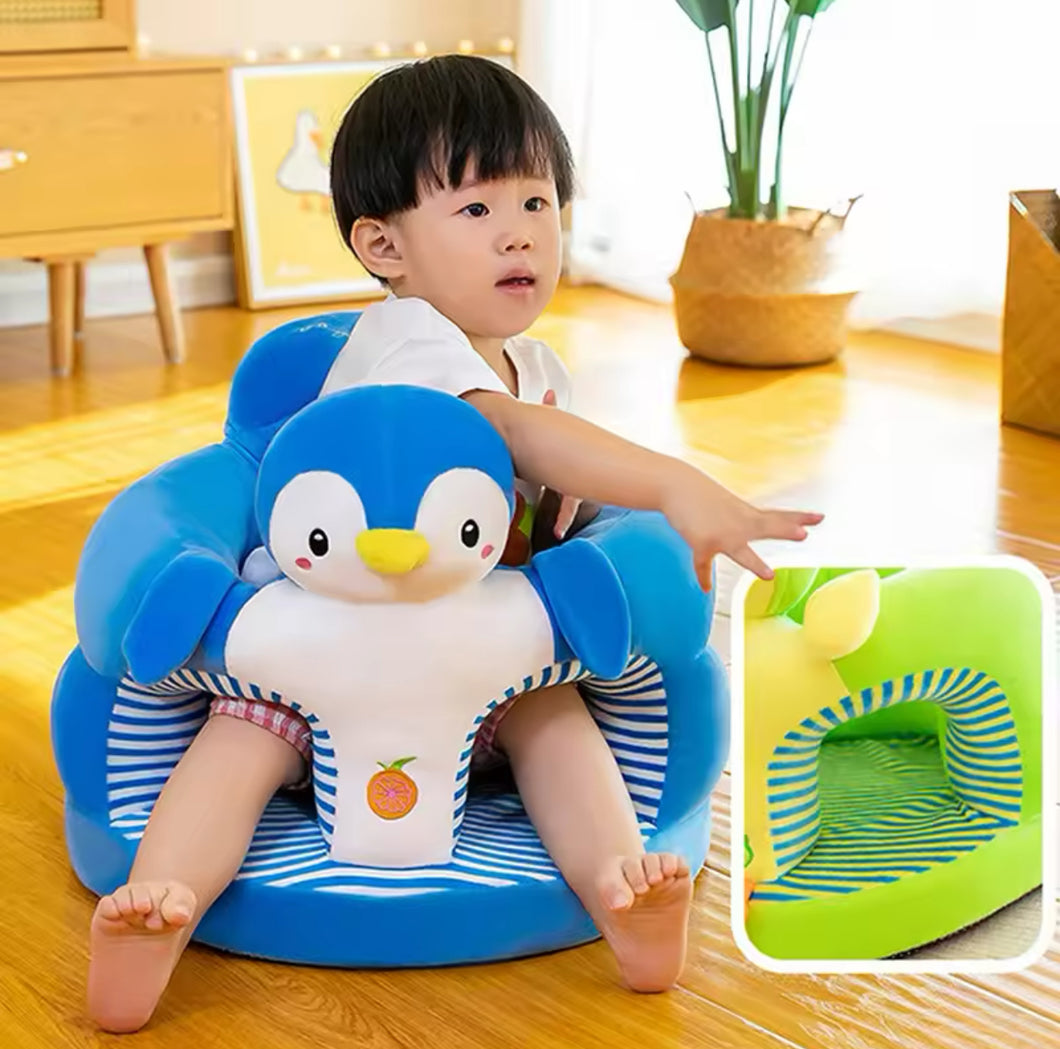 Round Baby Floor Seat -Blue Penguin