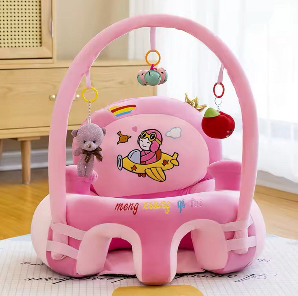 BABY PLANE SEAT WITH TOY BAR -PINK