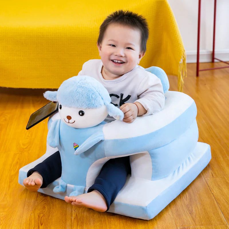 Floor Seat for Babies with Back Support-Sky Blue goat