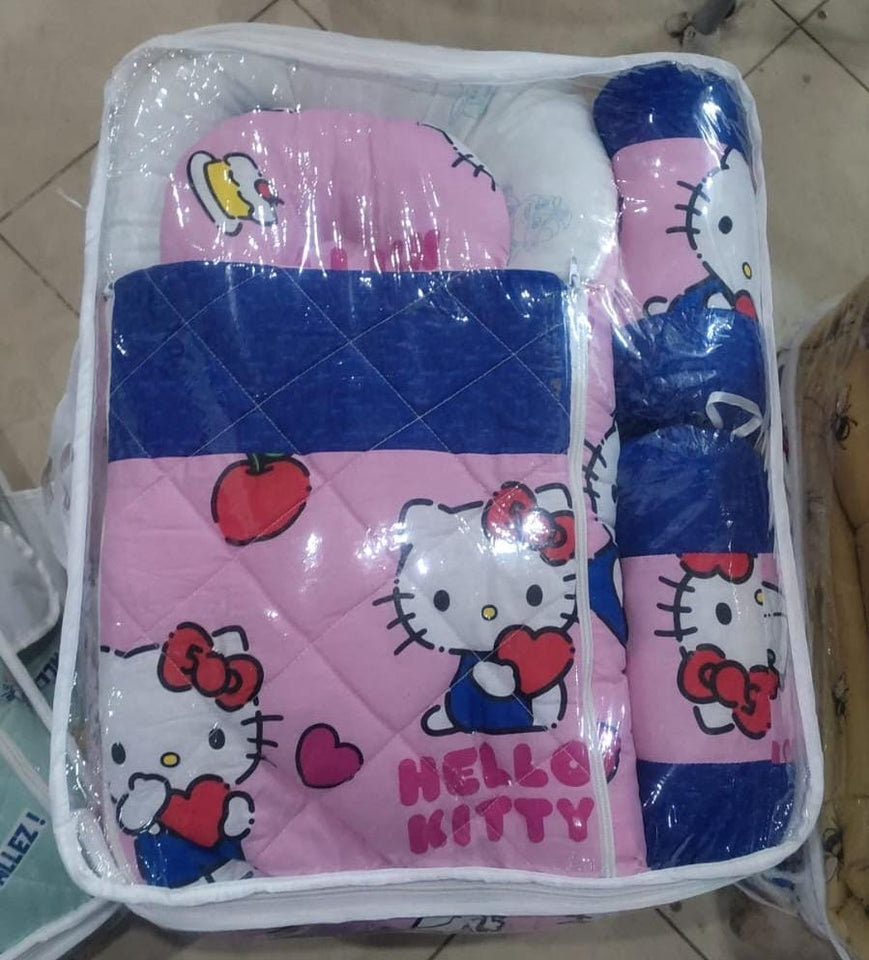 8 PCS BED SET- PINK KITTY