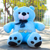 PLUSH BLUE TEDDY BEAR 2.6FT