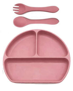 Silicone Divided Plate & Utensil Set