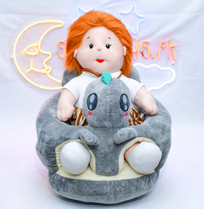 GREY CHARACTER BABY ROUND FLOOR SEAT