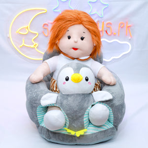 GREY PENGUIN BABY ROUND FLOOR SEAT