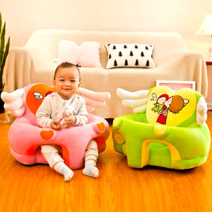 BABY SOFA SEATER HEART AND WINGS - GREEN