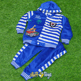 Blue & White Striped Baby Boy's Tracksuit-G230