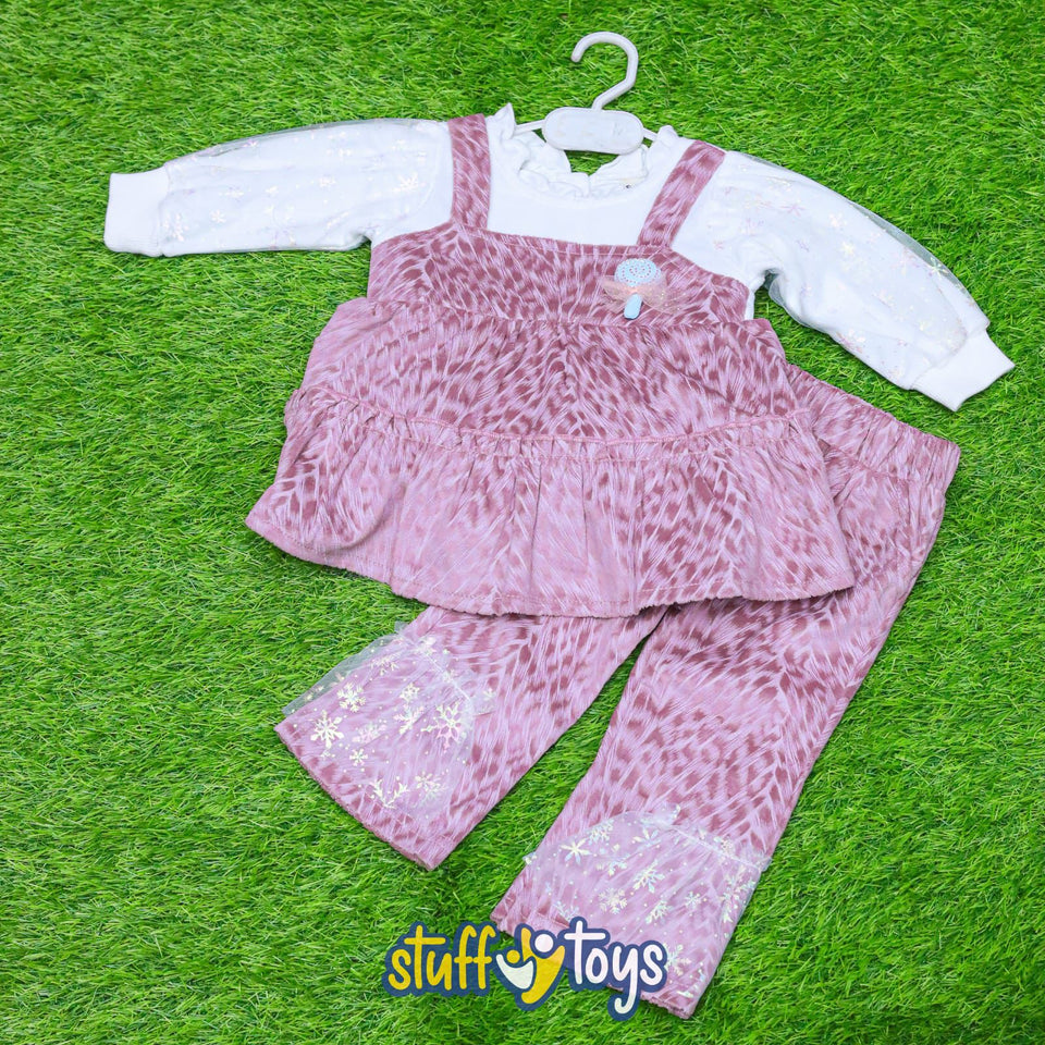 Baby Girl Pink Dress & Leggings Set-G233