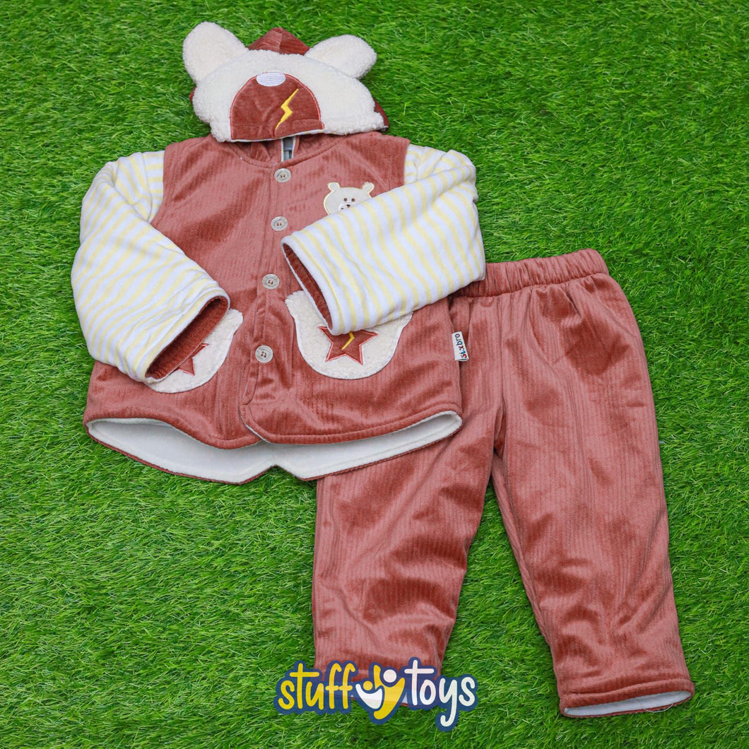 Baby Boy Fleece Warm Winter Clothing Set-G235