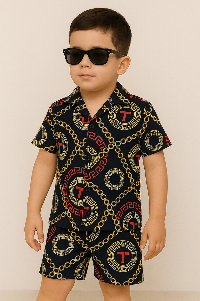 Stylish Chain Print Kids Co-Ord Set
