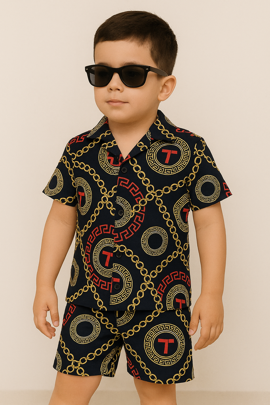 Stylish Chain Print Kids Co-Ord Set