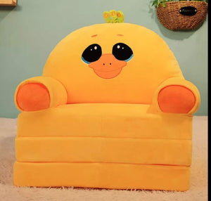 3 LAYER SOFA COMBED KIDS FOLDING SOFA-YELLOW DUCK