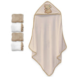 Pack of 5 Bath Towel&Face Towel-Light Brown