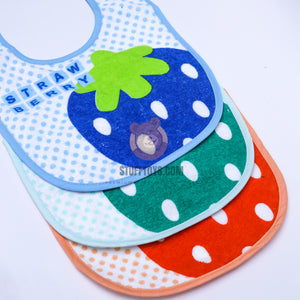 3 Pcs Plastic Bib Strawberry