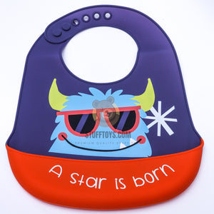 Silicone Water Proof Bib with Food Catcher Tray -A Star Is Born