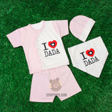 Baby Infant I Love Dada 4 Pcs Suit Set